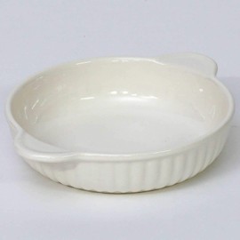 Thermal Minamoto no Ceramic Au Gratin Dishes White Large Placket Muscle Round m4780 