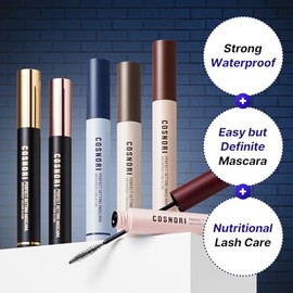 COSNORI Perfect Setting Waterproof Mascara Volume & Curl - Volumizing Mascara Black – Thicker, Voluminous Eyelashes – Waterproof, Smudge Proof, Clump 