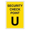 V Safety Security Check Point U 100 x 150 mm