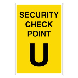 V Safety Security Check Point U 100 x 150 mm - 2mm Rigid Plastic