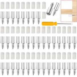 Voyzdx Tornillos autorroscantes para gabinetes, soportes laminados, pasadores de estante con manga antideslizante, soporte de estante con Destornillador