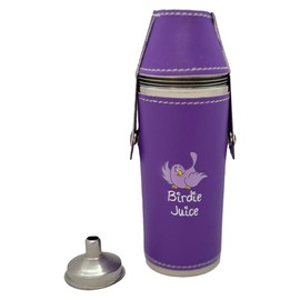 Birdie Juice 8 oz Purple Flask With 4 Shot Glasses & 1 Funnel