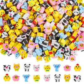 FOIMAS 300pcs Mini Animal Erasers,Assorted Pencil Eraser for Kids Classroom Prize Rewards Party Favor