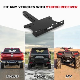 FieryRed Universal 2" Receiver Trailer Hitch Winch Mount Plate, Winch Hitch Cradle Mounting Plate, Trailer Winch Mount Bracket Fit for ATV UTV Truck