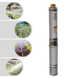 Deep Well Pump 3" OD Pipe 110V/60HZ 1.1KW 1.5HP Stainless Steel Submersible Water Pump 1" Outlet Submersible Bore Pump for Industrial and Home Use