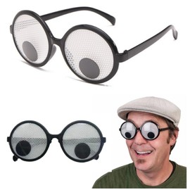 DACUAN Funny EyeGoogly Eyes Glasses Funny Shaking Costume Eye for Adults Kids Party Black