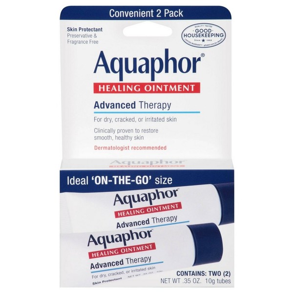 Aquaphor Healing Skin Ointment, Advanced Therapy, 2 Pack, 0.35 oz ea ( Pack of 5)