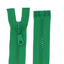 Plastic Zips Coarse 5 mm Separable (70 cm, Green)