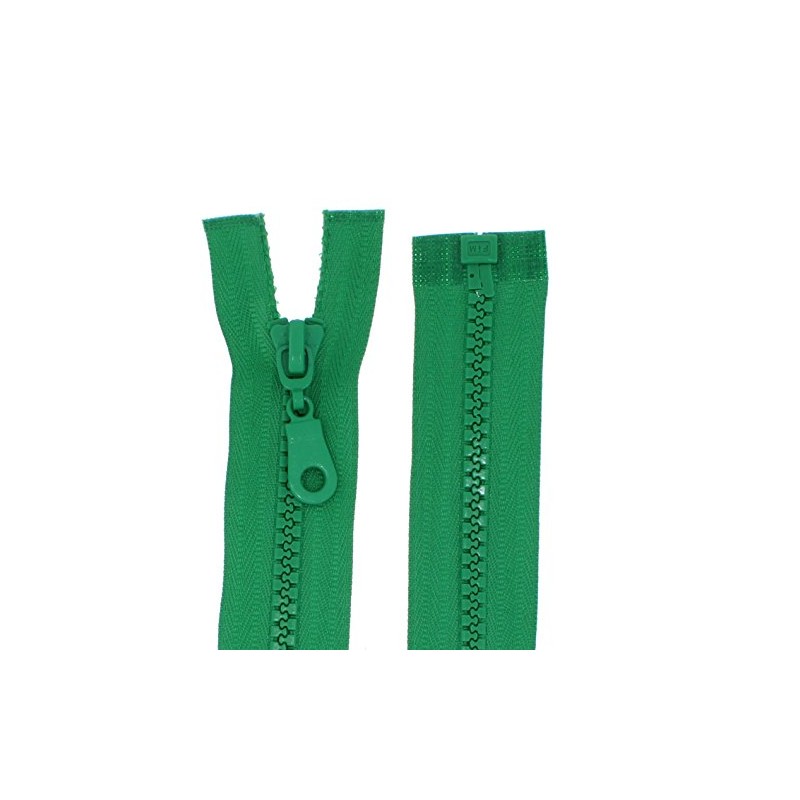 Plastic Zips Coarse 5 mm Separable (70 cm, Green)