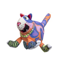 FUZZU That Sneaky Cat! Irresistible Dog Chew Toys with Squeaker, Scuff - Floppy Limbs and Tail for Flipping & Retrieving, Rough ‘n’ Tough Polyester Twill Fabric, Hand Illustrated