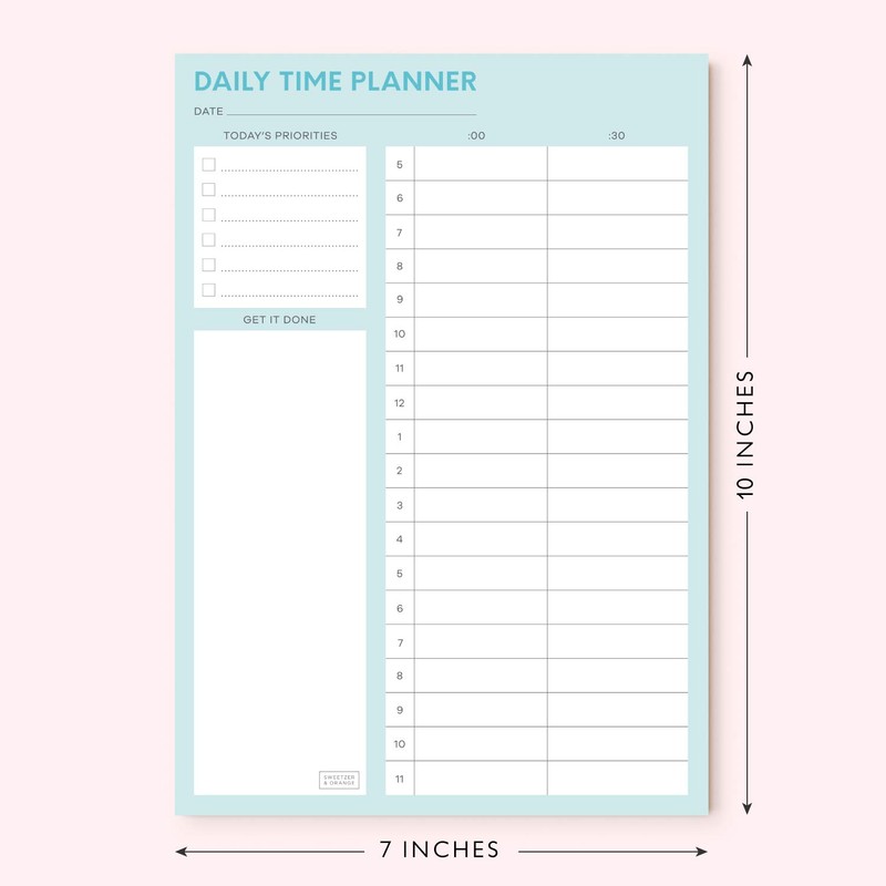 Sweetzer & Orange Time Block Planner. Undated Organizer To Do
