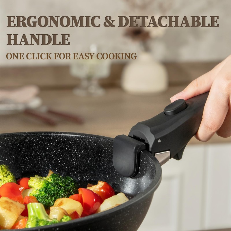 23Pcs Ceramic Cookware Set Non Stick Pots and Pans Set