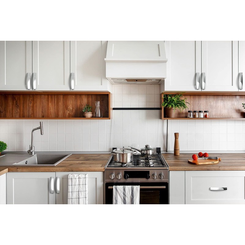 FURNIWARE 10 Pack Cabinet Handles, Hardware Drawer Pulls, Aluminum Kitchen