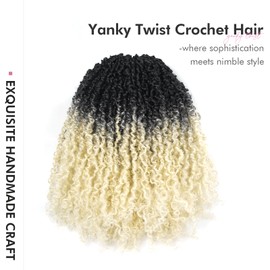 ToyoTress Yanky Twist Crochet Hair - 12 Inch 8 Packs (30 Strands/Pcs) Fluffy Spring Mini Twist Short Bob Passion Twist, Ombre White Pre-Looped Crochet Braids Braiding Hair (12 Inch, OT613-8P)