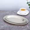 25X15 cm Thick Stainless Steel Dinner Plate 2-Piece Set, Egg-Shaped
