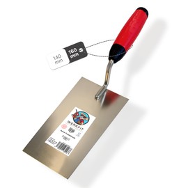 WERKFIT Berner Stainless Steel Cleaning Trowel - 160 mm Stainless Steel Masonry Trowel - Drywall Plastering Trowel with Soft Grip - Trowel Made in Austria (160 mm)