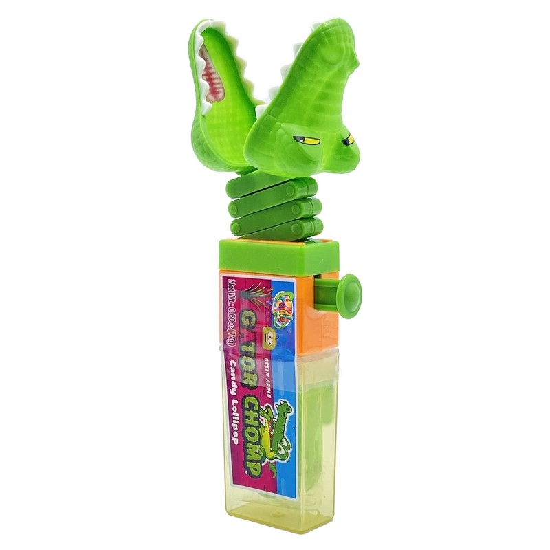 The Dreidel Company Chomp Sour Candy Lollipops, Three Flavors Green