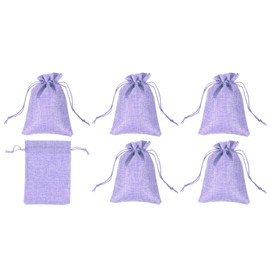 PATIKIL 6"x4" Coin Sacks Bag, 6 Pack Bank Deposit Change Transit Bags with Drawstring Bags Gift Bag, Purple