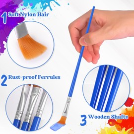 Paint Brushes Bulk, 50 Pcs Nylon Hair Paint Brushes for Acrylic Painting, Craft Paint Brushes Set for Kids Watercolor Face Canvas Painting (Flat)