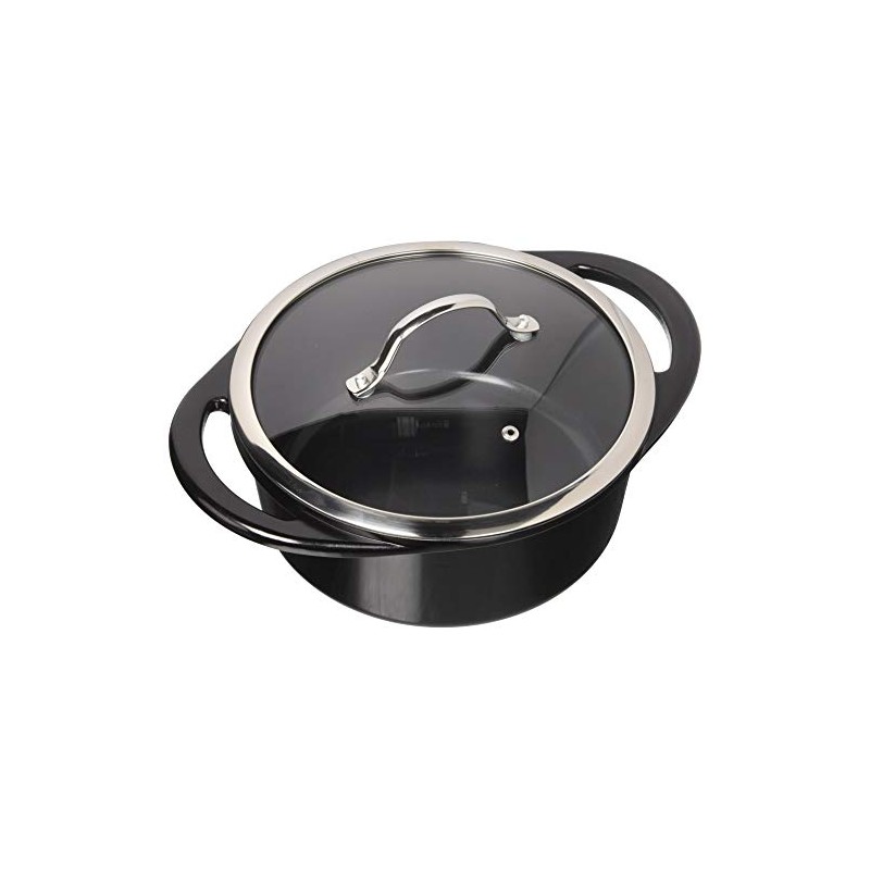 CorVex Stock Pot with Lid, Large, Black