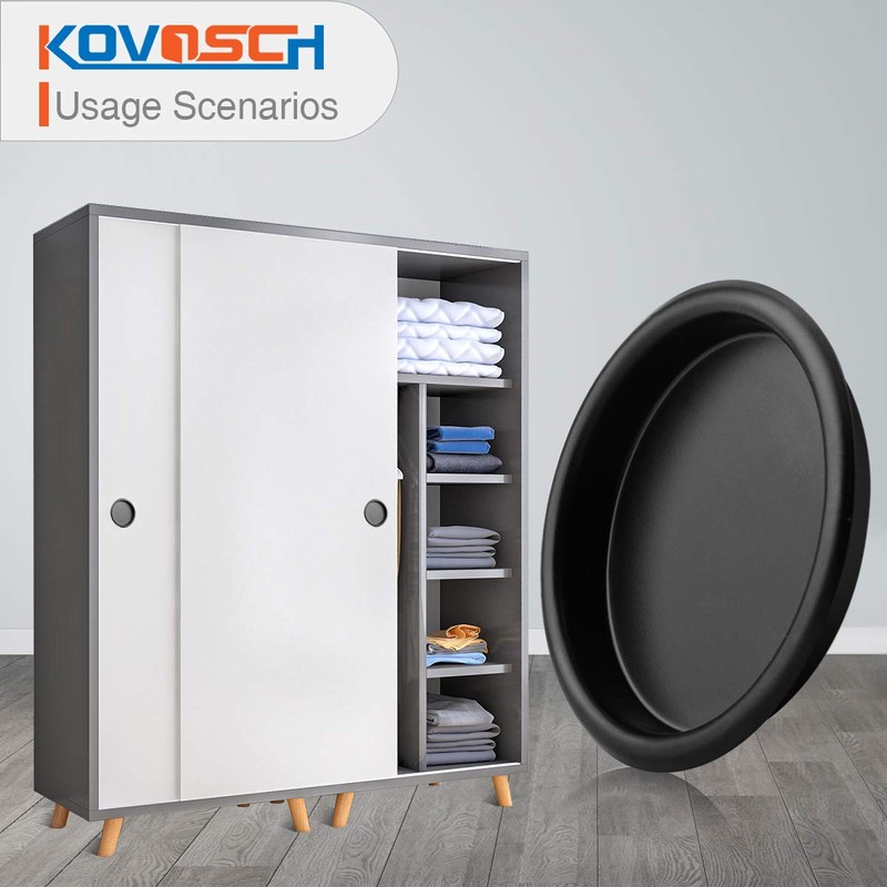 KOVOSCH 10 Pack Closet Door Finger Pull Black - 2-1/8”