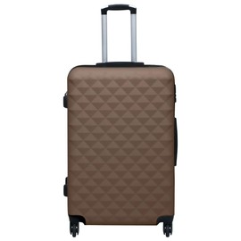 TREATLIFE HOME Durable Brown Hardcase Trolley for Travel, Lightweight ABS Material, Security Lock, 360-Degree Castors, 18.9" x 11" x 28"