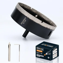 4-1/4 inch Diamond Hole-Saw Bits with Pilot Drill Bit -4-1/4" Diamond Tipped Tile Hole Saws with Guiding Bit Accurate Drilling for Porcelain Tile Ceramic Pottery Granite Stone Glass Bottles 110mm.