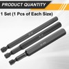 HARFINGTON 3pcs Flat Hex Head Drill Bit H6/H8/H10 Magnetic Tip