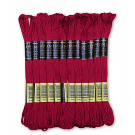 UMC STAG Pack of 12 Red Premium Embroidery Thread | 100% Egyptian Cotton Premium Skeins | Cross Stitch Embroidery Floss | Oeko TEX Certified Stranded Cotton | Ideal for Arts & Crafts (Red 47)