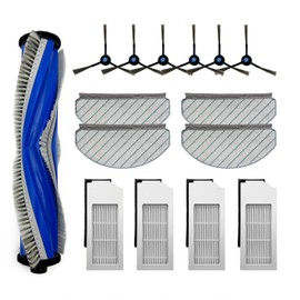 Vacuum Replacement Part, Compatible with ECOVACS DEEBOT N20 Plus/PRO Plus Robot Vacuum - Accessory Kit Contain 1 Main Brush, 6 Side Brushes, 4 HEPA Filters, 4 Mop Pads