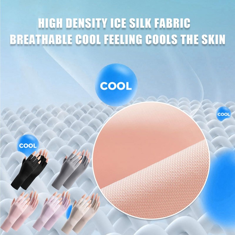 Umeloeo Women's UV Protection Gloves, UPF 50+, Cooling Sensation, Mesh