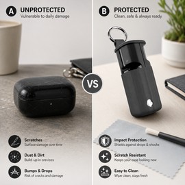 Silicone Case Cover for Skullcandy Method 360 ANC – Protective Earbud Charging Case Sleeve with Cleaning Kit