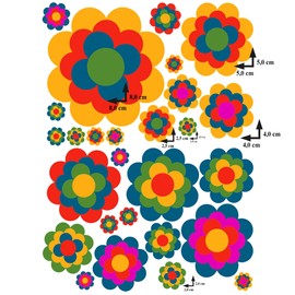 GamesMonkey Autoaufkleber Blumen G?nseblmchen Prilblumen Tuning - 27/54/108 Stck - Lustige Karosserie Motorrad Fahrradhelm Glasaufkleber (Small, 27 Stcke, Farbe 012)