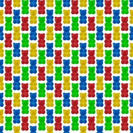 Colorful Gummy Bear Gift Wrap Thick Wrapping Paper Jelly Candy Theme Birthay Party Decor (6 foot x 30 inch roll)