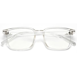 Dollger Blue Light Blocking Glasses Women Men Computer Eyeglasses TR90 square frame Clear Lens Eye Protection (Transparent White Frame/Transparent Lens)