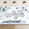 Happy New Year Banner 71 x 43 Inch, Silver Glitter