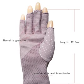 Kingsie Women's Fingerless Gloves, Half Finger Gloves, UV Protection, Fingerless, Half Finger, UV Protection, Smartphone Gloves, Sunscreen, Driving, Work, Bicycle, Cotton, Spring, Summer, Autumn,