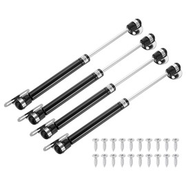 sourcing map 4Pcs Lid Support Hinges, 20N Gas Struts Soft Close Folding Lid Stay Hinges Automatic Slow Lowering Pneumatic Lid Buffer for Cabinet Closet Wardrobe, Black