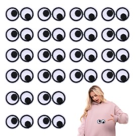 GUOYOU Pack of 20 patches, iron-on patches, children, iron-on patches, eyes iron-on patches, for T-shirts, jeans, clothing bags, hats, repair the hole