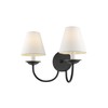 Livex Lighting 5272-04 Mendham 2-Light Wall Sconce, Black , White