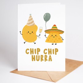 Lovely Cards -Chip Chip Hurray - Funny Birthday Cards for Women Men - Man Woman - Birthday Card Funny - Funny Birthday Gifts - A6 (Folding Card) 30th - 40th - 50th - 60th