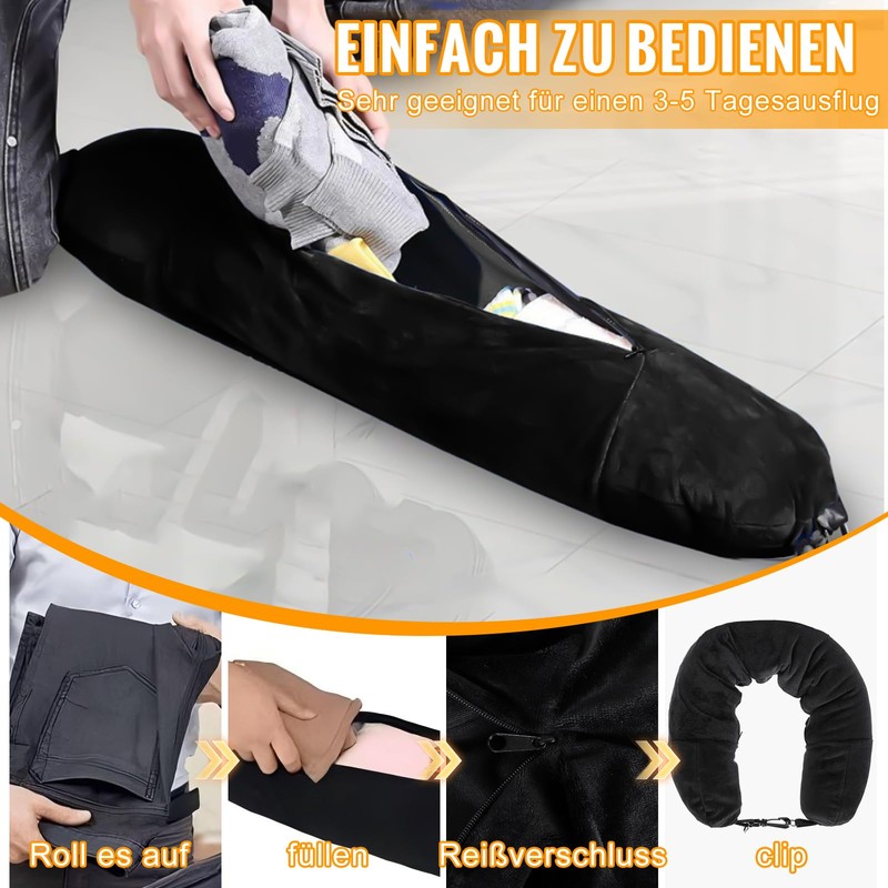 KufaerBeam Fillable Neck Pillow, Travel Pillow, Stuffable for Aeroplane &