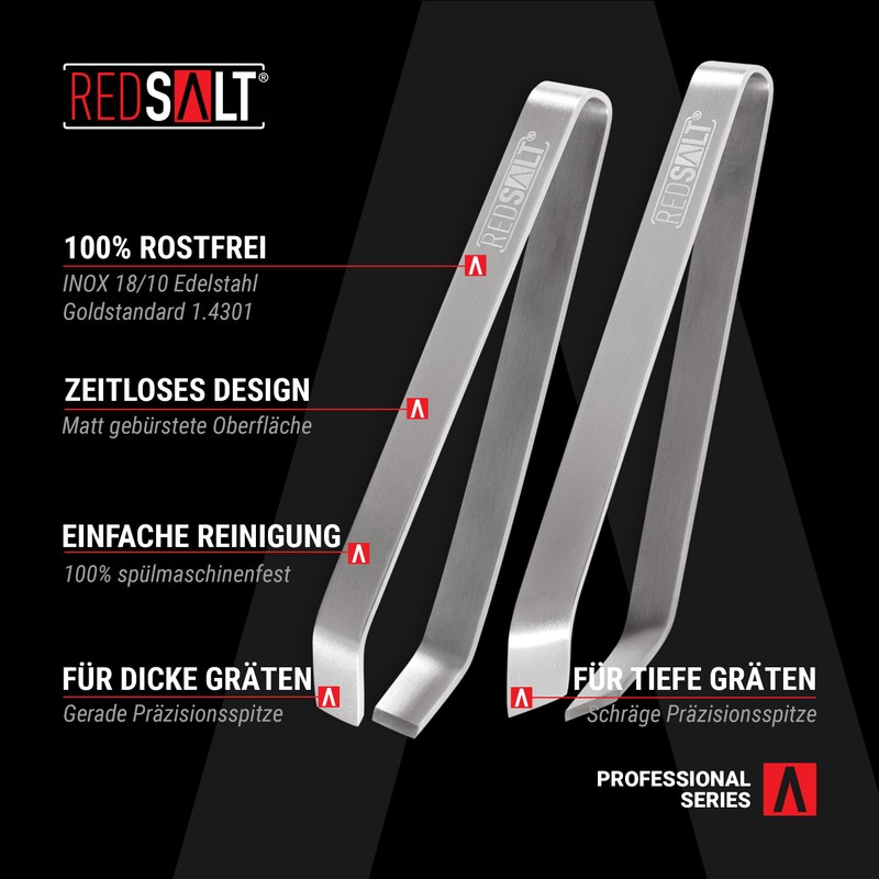 REDSALT® Professional Bone Tweezers Set of 2 11 cm Rustproof