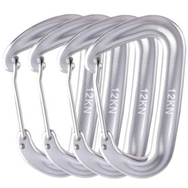 Azarxis Carabiner Quick Release with 1200 kg Load Capacity, Rustproof and Ultralight, Aluminium Carabiner Hook Keyring for Hammock, Camping, Fishing (Silver)