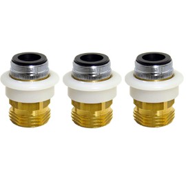 Danco 10521, GHTM Dishwasher Snap Coupling Adapter, 15/16 in.-27M or 55/64 in.-27F x 3/4 in. Chrome-plated brass, Pack of 3