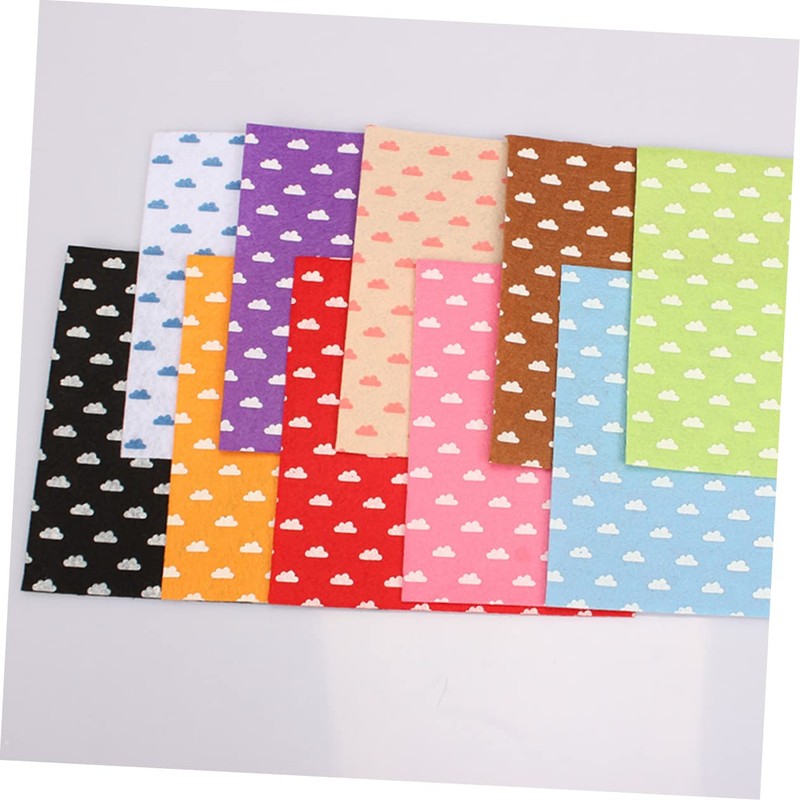 IWOWHERO 20Pcs DIY Nonwoven Fabric Cloud Pattern Felt Sheets Safe