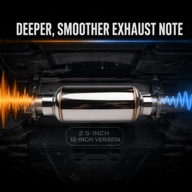 2.5 Inch Stainless Steel Exhaust Resonator 12 Inch Straight-Through Muffler