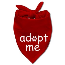 ZHTHE Adopt Me Dog Bandana, Pet Scarf, Pet Accessories Printed Bibs, Square Adjustable Girl or Boy Dog Scarf Red