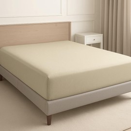 Lane Linen 100% Cotton Fitted Sheet – Single Bed – Pre-Washed Percale – Deep 38cm Pocket – Soft, Breathable & Durable – Hotel-Style Bottom Sheet – Linen