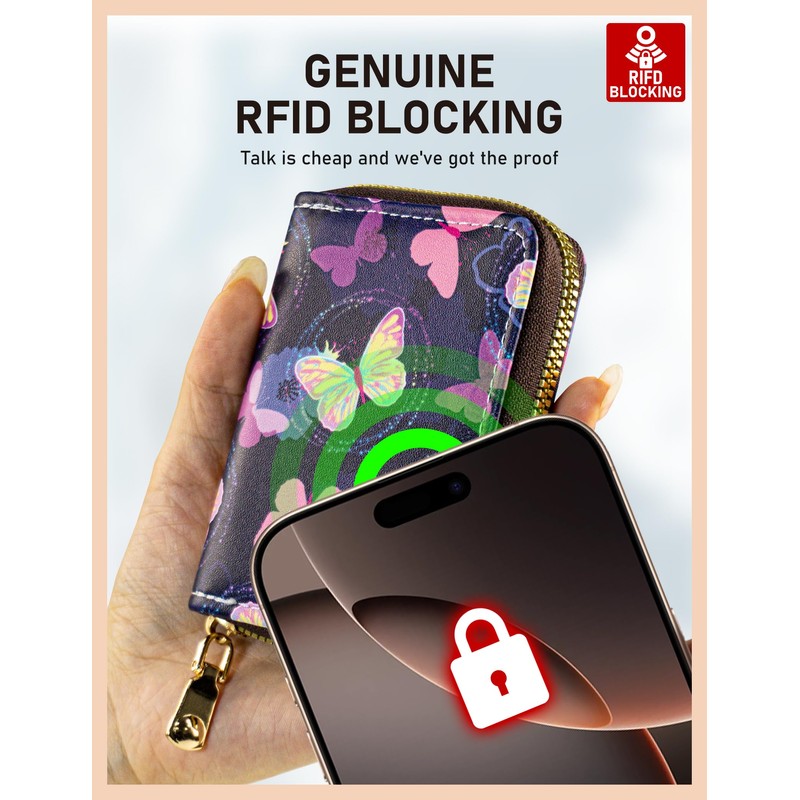 METALPHA Credit Card Holder for Women, Butterfly RFID Credit Card